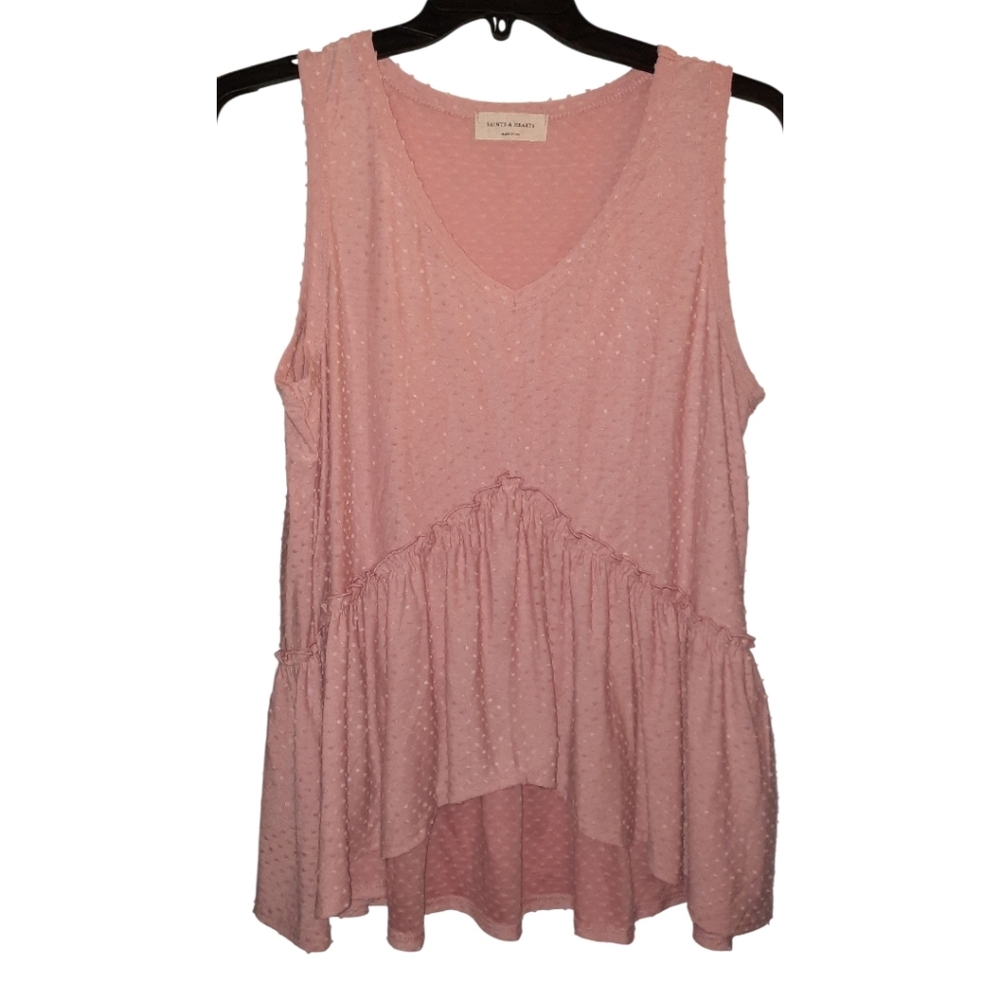 Saints & Hearts Sleeveless Babydoll Tank Top Size Large